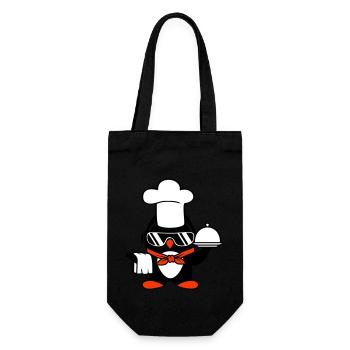 Penguin Chef Chef Chef Hat Cooking Sunglasses - Gift Bag for Bottles - black - Front