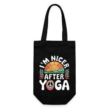 I'm Nicer After Yoga 14 - Geschenkbeutel für Flaschen - Schwarz - Vorne