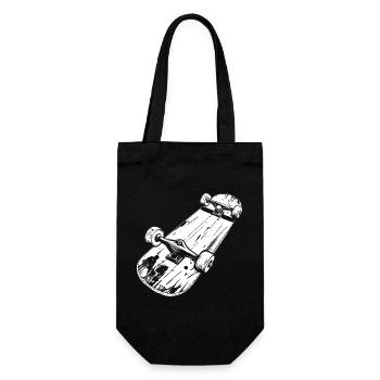 Skateboard Drawing - Gift Bag for Bottles - black - Front
