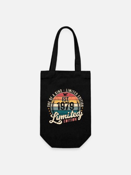 geburtstagsgeschenk 1979 Jahrgang 1979 Retro 1979 - Geschenkbeutel für Flaschen - Schwarz