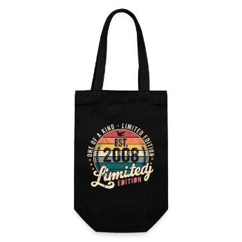 Birthday Gift 2008 Vintage 2008 Retro 2008 - Gift Bag for Bottles - black - Front