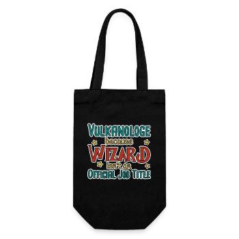 Vulkanologe Wizard Vulkanologie - Geschenkbeutel für Flaschen - Schwarz - Vorne
