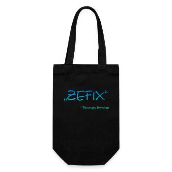 Zefix -The angry Bavarian - Bayern Spruch - Geschenkbeutel für Flaschen - Schwarz - Vorne