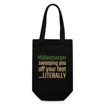 Müllentsorger Valentinstag Sweeping you - Geschenkbeutel für Flaschen - Schwarz - Vorne