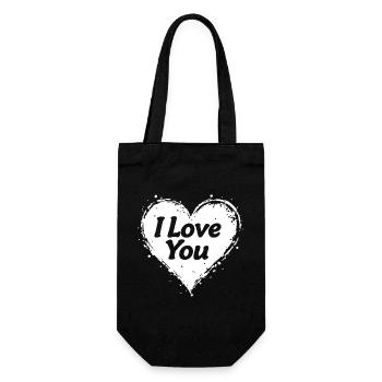 I Love You, White - Gift Bag for Bottles - black - Front