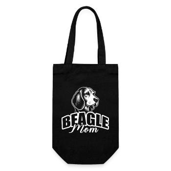 « Beagle Mom » avec tête de chien - Sac à bouteille - noir - Devant