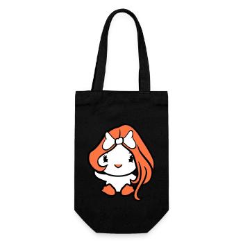 Bird Lady Woman Female Pretty Face Bow - Gift Bag for Bottles - black - Front