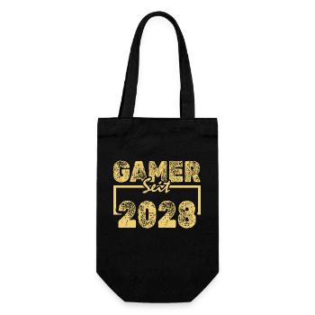 Zocken 2028 - Geschenkbeutel für Flaschen - Schwarz - Vorne