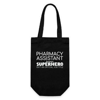 Pharmacy assistant Superhero - Geschenkbeutel für Flaschen - Schwarz - Vorne