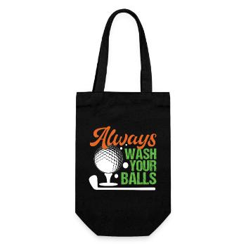 Golf - Always Wash Your Balls - Gift Bag for Bottles - black - Front