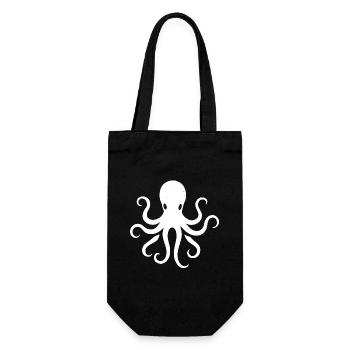 Octopus - Gift Bag for Bottles - black - Front