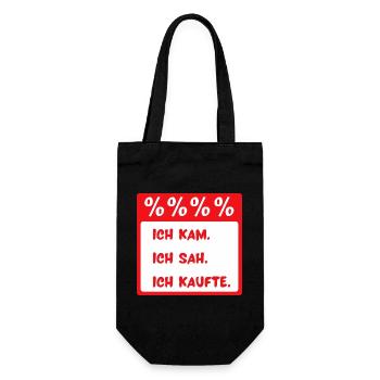 Ich kam. Ich sah. Ich kaufte. - Geschenkbeutel für Flaschen - Schwarz - Vorne