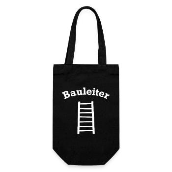 Bauleiter Outfit Handwerker - Geschenkbeutel für Flaschen - Schwarz - Vorne