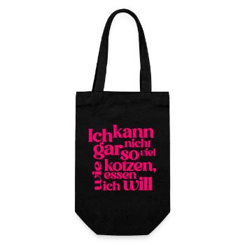 ICH KANN GAR NICHT SO VIEL KOTZEN WIE ICH ESSEN .. - Geschenkbeutel für Flaschen - Schwarz - Vorne