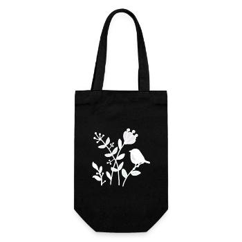 Natur_mit_Vogel_weiss - Sac à bouteille - noir - Devant