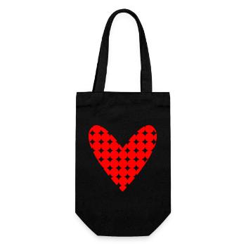 HERZ. PAAR. VALENTINSTAG. GERADE VERHEIRATET. Junggesellinnenabschied. - Geschenkbeutel für Flaschen - Schwarz - Vorne