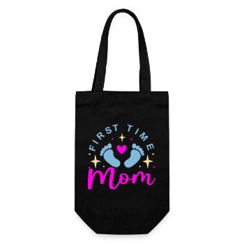 Mom 1st Mother's Day Expectant Mom - Gift Bag for Bottles - black - Front