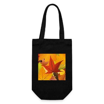Herbstlaub - Geschenkbeutel für Flaschen - Schwarz - Vorne