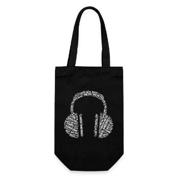 Gitarrenmusik Typografisches Kopfhörerdesign - Geschenkbeutel für Flaschen - Schwarz - Vorne