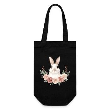 Kaninchen - Geschenkbeutel für Flaschen - Schwarz - Vorne