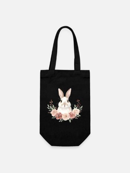 Kaninchen - Geschenkbeutel für Flaschen - Schwarz