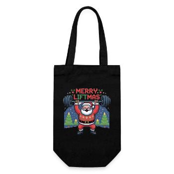 Le Père Noël Pixel soulève des poids - Sac à bouteille - noir - Devant