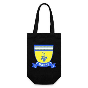 Blason Marne 51 avec une grappe de raisin - Sac à bouteille - noir - Devant