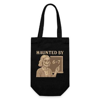 67 Nummer Halloween Lehrer Haunted By Six Seven - Geschenkbeutel für Flaschen - Schwarz - Vorne