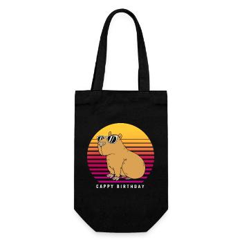 Joyeux anniversaire Capybara Joyeux anniversaire - Sac à bouteille - noir - Devant
