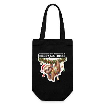 Frohe Slothmas Lichterkette - Geschenkbeutel für Flaschen - Schwarz - Vorne