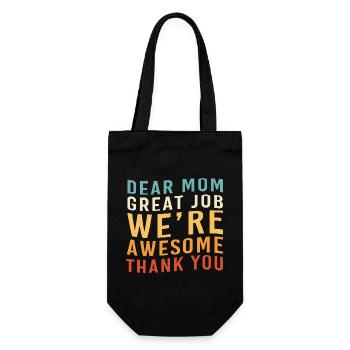 Single Mutter Mama Alleinerziehend Alleinstehend - Geschenkbeutel für Flaschen - Schwarz - Vorne