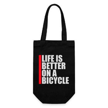 Life is better on a bicycle Cycling Saying Sport - Gift Bag for Bottles - black - Front