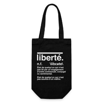 Liberté Définition Style Dictionnaire  - Sac à bouteille - noir - Devant