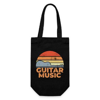 Guitar Music Vintage Look - Gift Bag for Bottles - black - Front