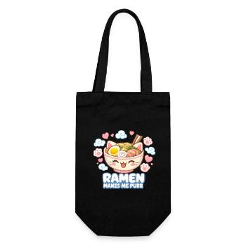 Kawaii Katze Ramen Nudeln Anime Katze - Geschenkbeutel für Flaschen - Schwarz - Vorne