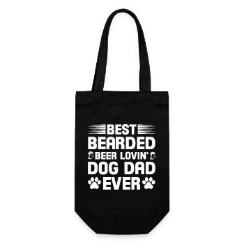 Bearded Beer lovin dad - Geschenkbeutel für Flaschen - Schwarz - Vorne
