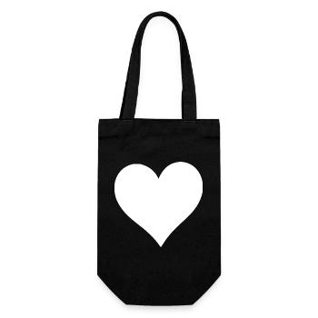 Cadeau de la Saint-Valentin en cœur blanc Saint-Valentin - Sac à bouteille - noir - Devant