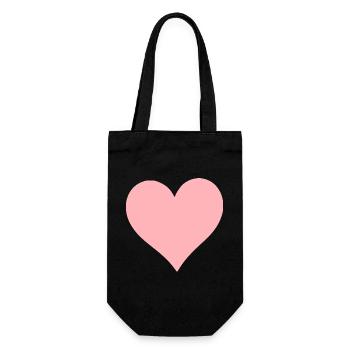 Valentinstag Pink Heart, Valentinstag - Geschenkbeutel für Flaschen - Schwarz - Vorne