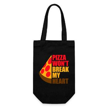 Pizza Won't Break My Heart Food Love Humor - Gift Bag for Bottles - black - Front