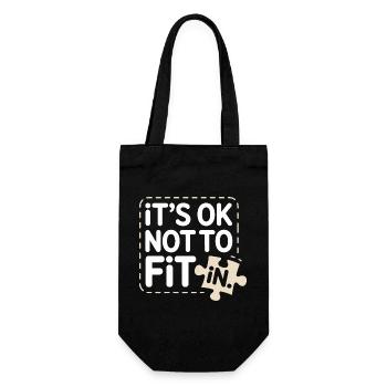 It's Ok Not To Fit In Individuality Motivation - Gift Bag for Bottles - black - Front
