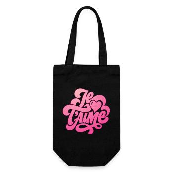 Je t'aime - I love you - Valentine's Day - Gift Bag for Bottles - black - Front
