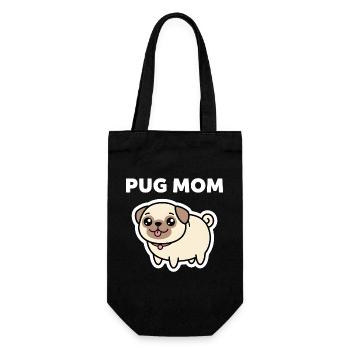 Süßes Mops-Mama-Hundeliebhaber-Design - Geschenkbeutel für Flaschen - Schwarz - Vorne