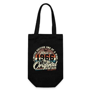 60th Birthday 1966 Vintage Born Retro - Gift Bag for Bottles - black - Front