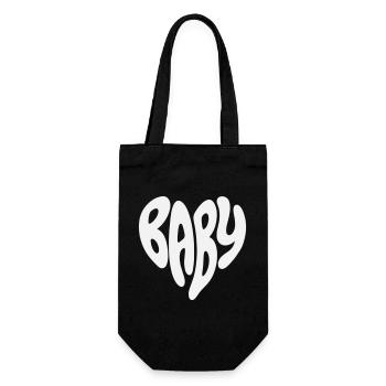 Baby - New born / Partner Small Heart (Custom Colo - Gift Bag for Bottles - black - Front