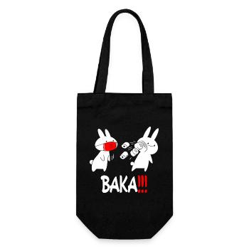 Baka Rabbit Slap Anime Lustiges Japanisches Otaku - Geschenkbeutel für Flaschen - Schwarz - Vorne
