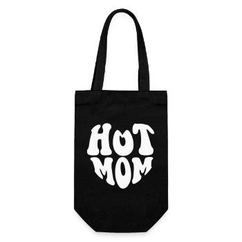 Hot Mom Heart Logo – Anpassbare Farbe - Geschenkbeutel für Flaschen - Schwarz - Vorne
