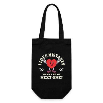 Love Mistakes – Vintage Comic Dating Saying - Gift Bag for Bottles - black - Front