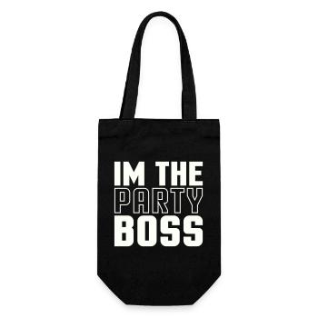 Ich bin der Party Chef - Geschenkbeutel für Flaschen - Schwarz - Vorne