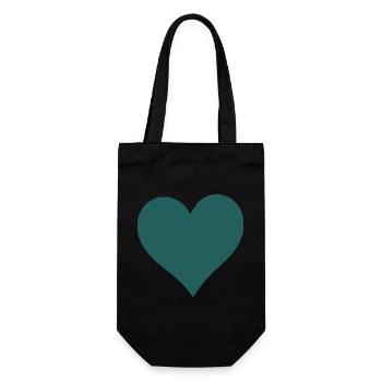 coeur bleu - Sac à bouteille - noir - Devant