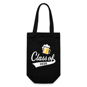 Class Of 2026 (Abschlussklasse / Bier / 2C NEG) - Geschenkbeutel für Flaschen - Schwarz - Vorne